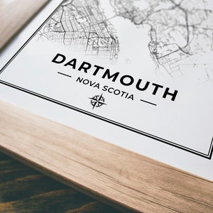 Dartmouth Map Print Map of Dartmouth Nova Scotia Black & White Digital Download image 2