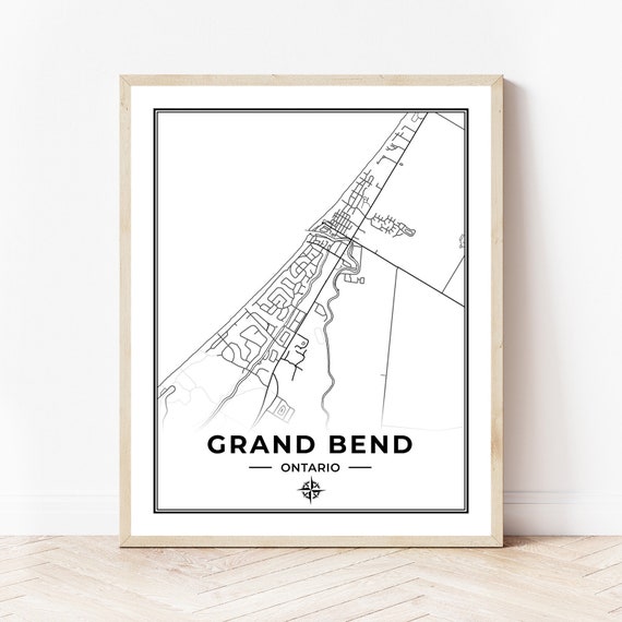 Grand Bend Ontario Map Grand Bend Map Print Map Of Grand Bend Ontario Black & | Etsy