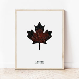 London Maple Leaf Print | Map of London Ontario | Digital Download