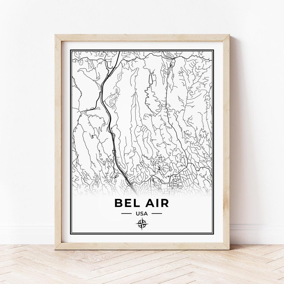 Bel Air Map Print | Map of Bel Air California | Digital Download - Etsy