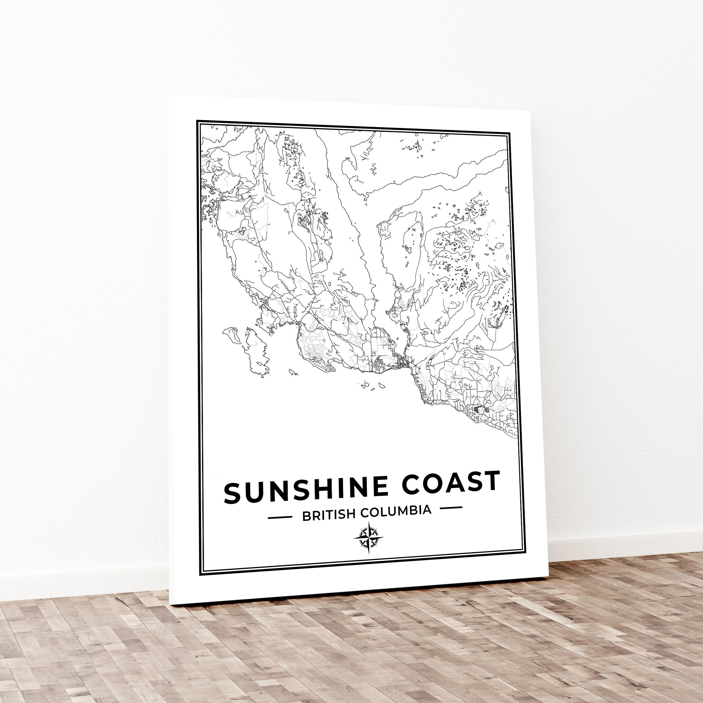 Sunshine Coast Map Print Map of Sunshine Coast British | Etsy