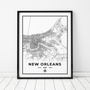 Impresión de mapas de Nueva Orleans / Mapa de Nueva Orleans / Descarga digital