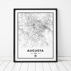 Augusta Map Print | Map of Augusta Georgia | Digital Download