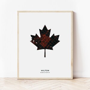 Milton Maple Leaf Print | Map of Milton Ontario | Digital Download