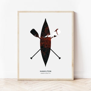 Hamilton Canoe Print | Map of Hamilton Ontario | Digital Download