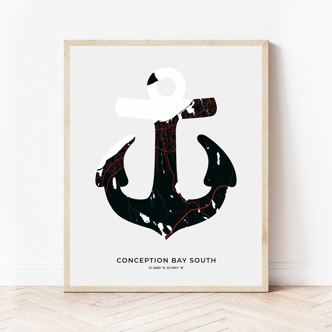 Conception Bay South Anchor Print | Map of Conception Bay South ...