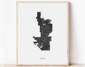 Phoenix Map Print | Map of Phoenix Arizona | Digital Download