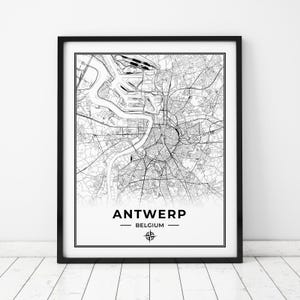 Antwerp Map Print | Map of Antwerp Belgium | Digital Download