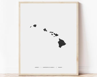 Hawaii Map Print | Map of Hawaii | Digital Download