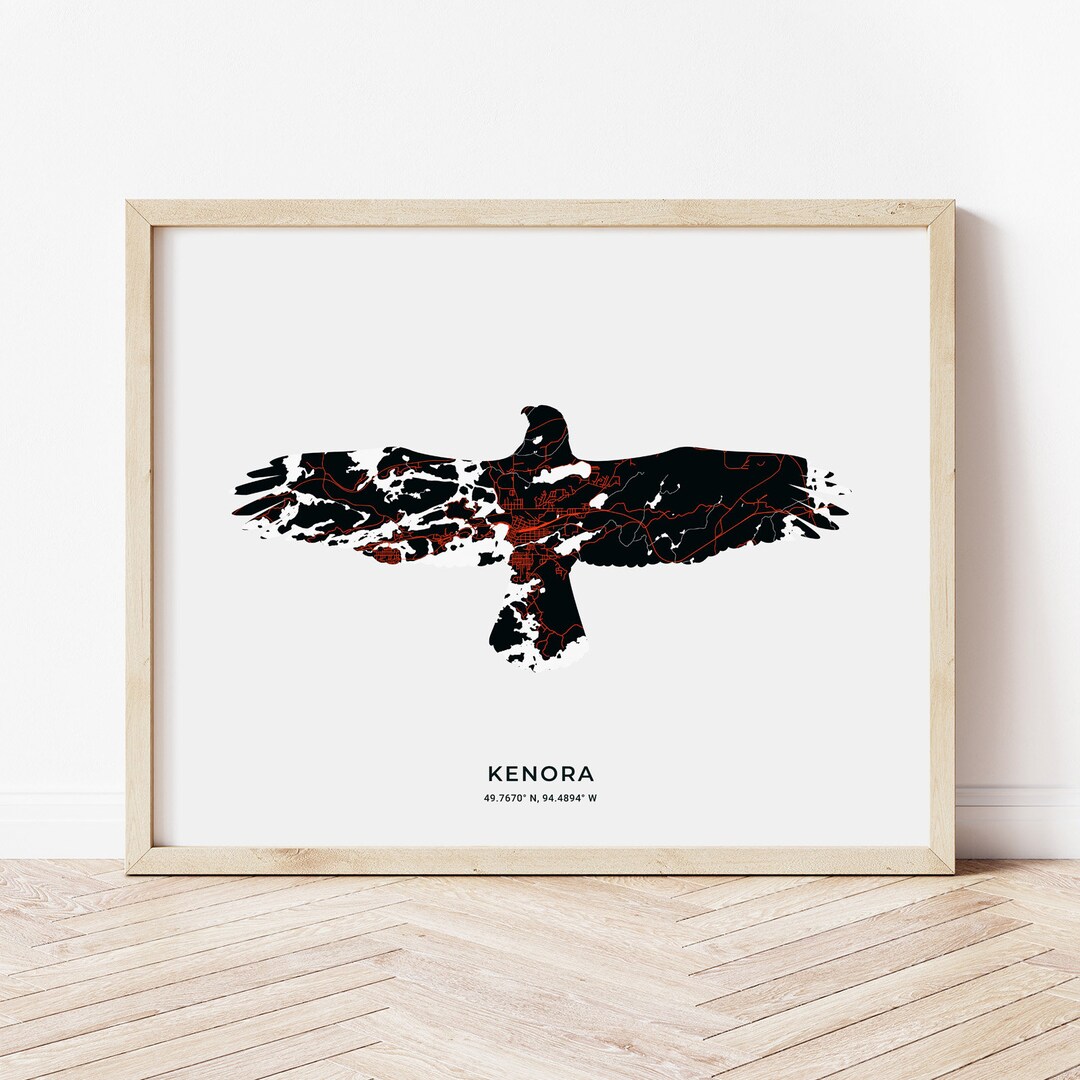 Kenora Eagle Print Map of Kenora Ontario Etsy Canada