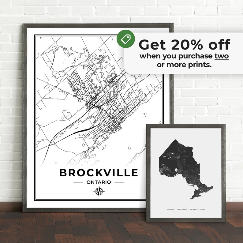 Brockville Map Print Map of Brockville Ontario Black & Etsy Australia