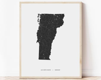Vermont Map Print | Map of Vermont | Digital Download