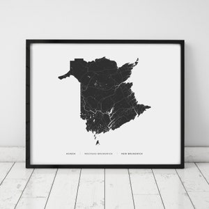 New Brunswick Heritage Map Print | Map of New Brunswick Canada | Digital Download