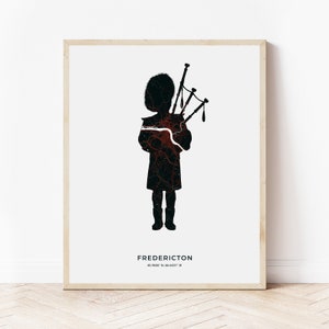 Fredericton Piper Druck | Landkarte Fredericton New Brunswick | Digitaler Download