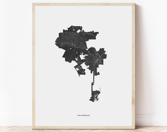 Impresión del mapa patrimonial de Los Ángeles / Mapa de Los Ángeles, California / Descarga digital
