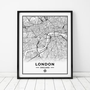 London Karte Drucken | Landkarte London England | Digitaler Download