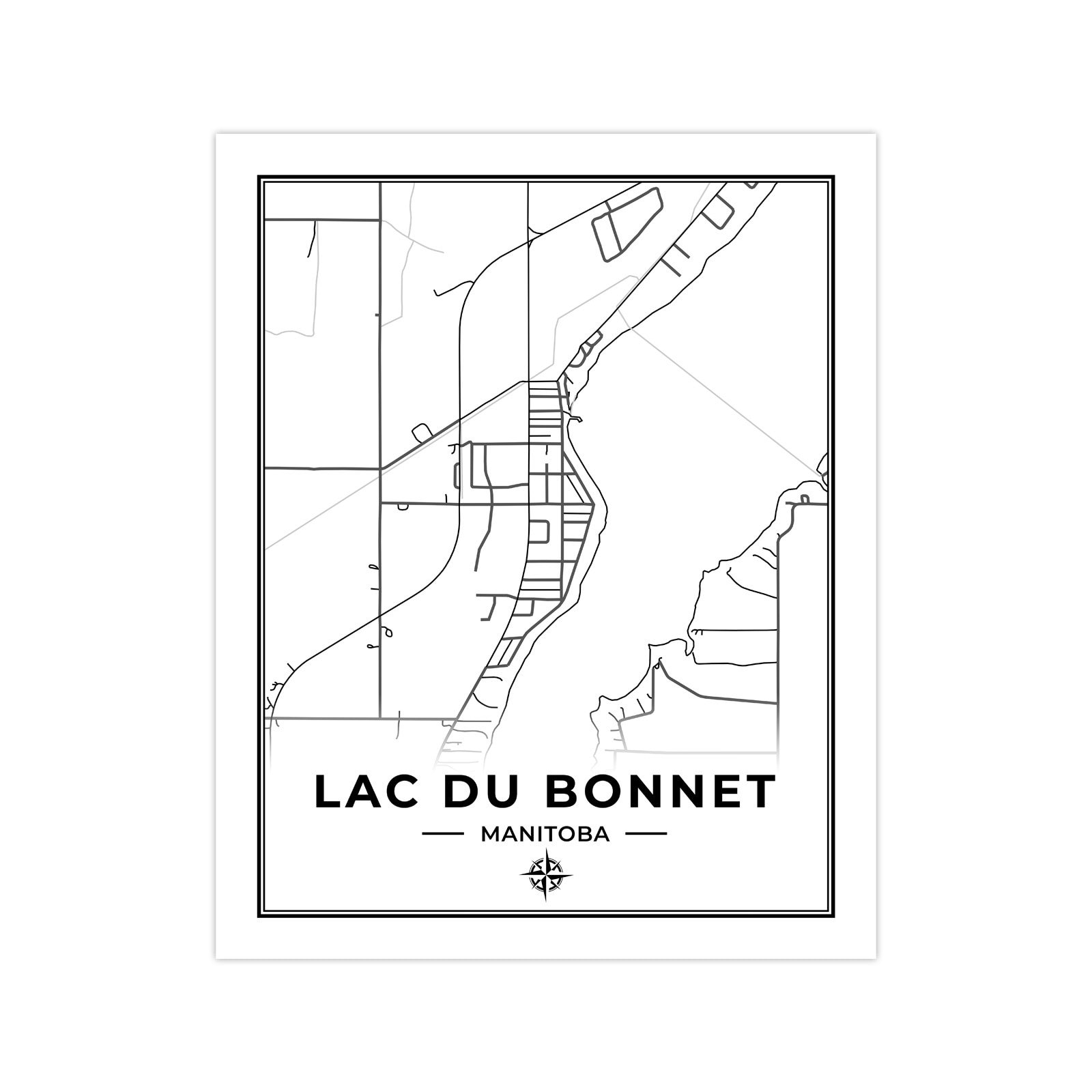 Lac Du Map Print Map of Lac Du Manitoba Etsy