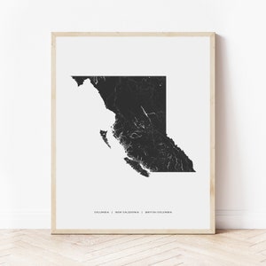 British Columbia Heritage Map Print | Map of British Columbia | Digital Download
