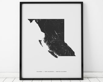 British Columbia Heritage Map Print | Map of British Columbia | Digital Download