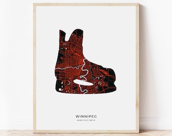 Winnipeg Skate Druck | Karte von Winnipeg Manitoba | Digitaler Download