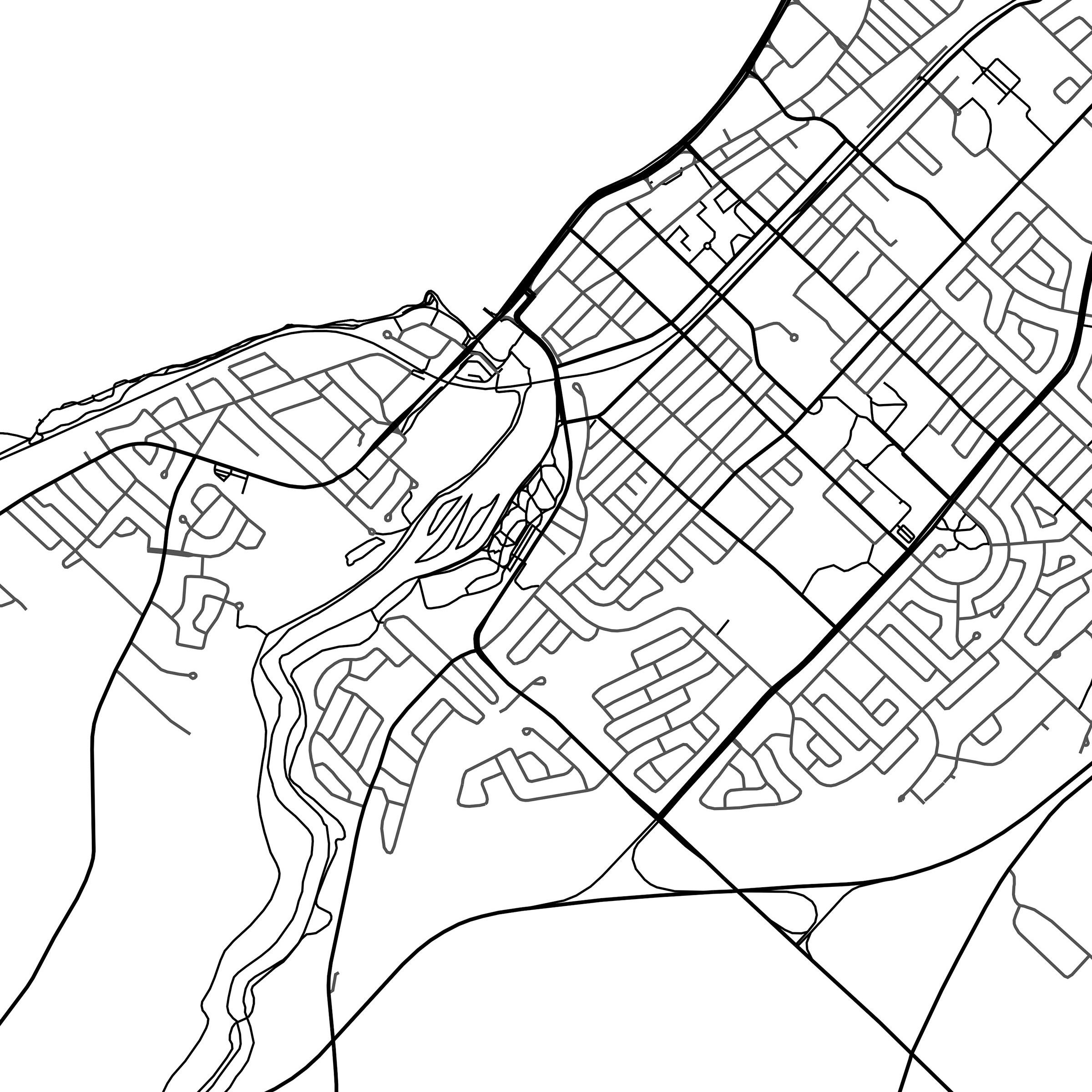 Rimouski Map Print Map of Rimouski Quebec Black & White Etsy