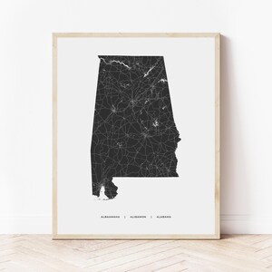 Carte de l'Alabama | Carte de l'Alabama | Téléchargement numérique