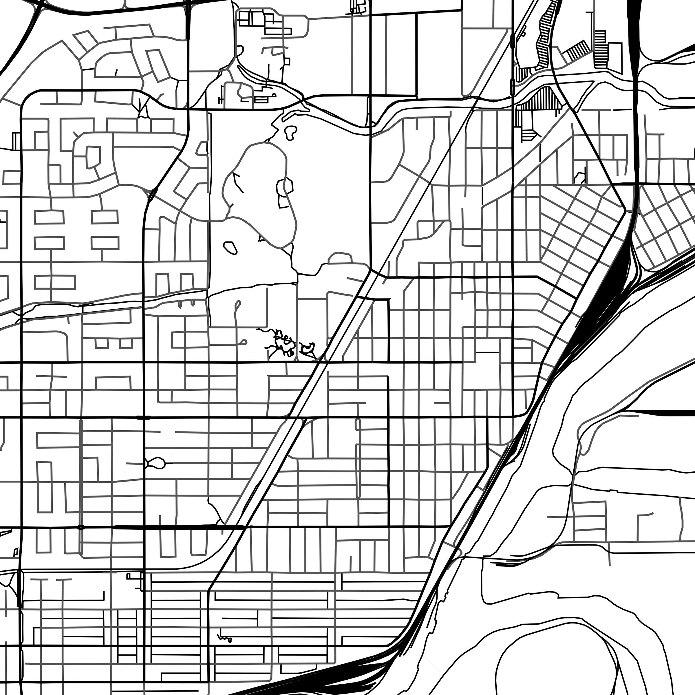 Thunder Bay Map Print Map of Thunder Bay Ontario Black & Etsy