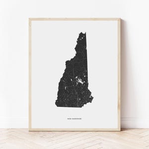 New Hampshire Map Print | Map of New Hampshire | Digital Download