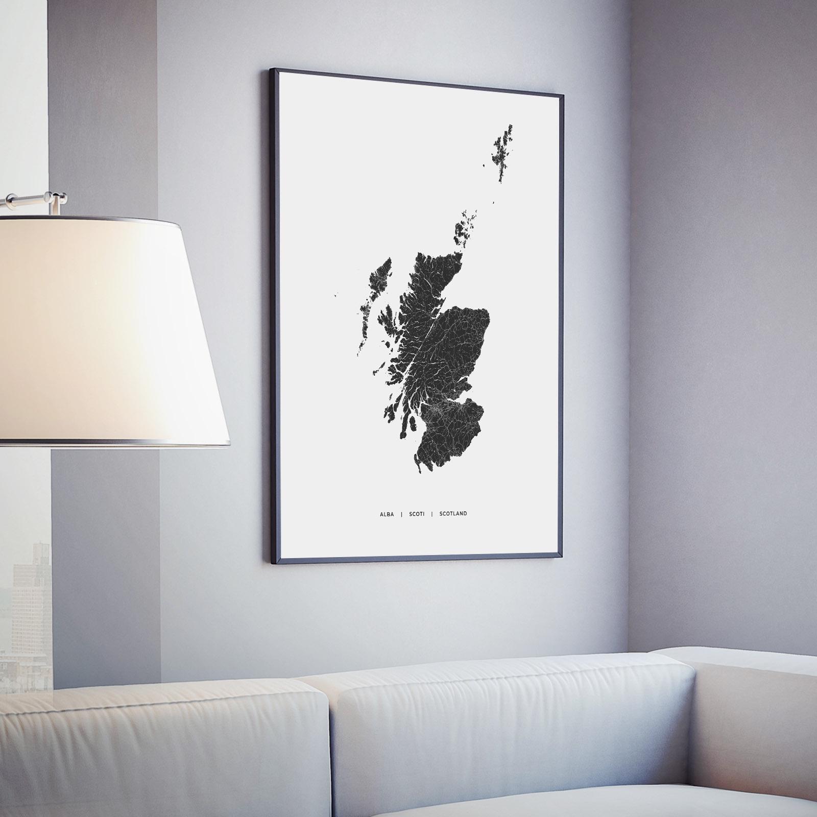 Scotland Map Print Out Scotland Map Print | Map of Scotland | Digital Download - Etsy