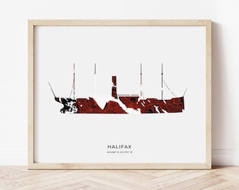 Halifax Explosion Mont Blanc Print | Map of Halifax Nova Scotia | Digital Download