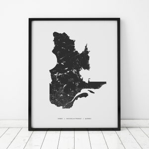 Stampa della mappa del patrimonio del Québec / Carte du Québec / Mappa del Québec Canada / Download digitale