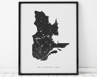 Québec Heritage Map Print | Carte du Québec | Map of Québec Canada | Digital Download
