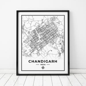 Chandigarh Map Print | Map of Chandigarh India | Digital Download