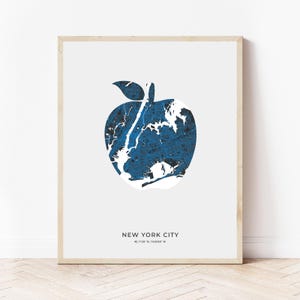Impression de carte Big Apple de New York City | Carte de la ville de New York New York | Téléchargement numérique