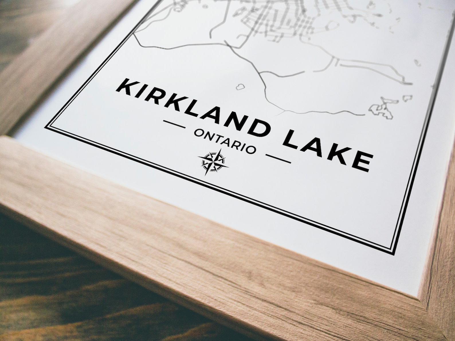 Kirkland Lake Map Print Map of Kirkland Lake Ontario Black Etsy Canada