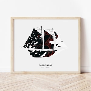 Carbonear Schoner Print | Karte von Carbonear Neufundland | Digitaler Download