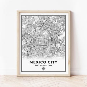 Mexico City Map Print | Map of Mexico City Mexico | Digital Download