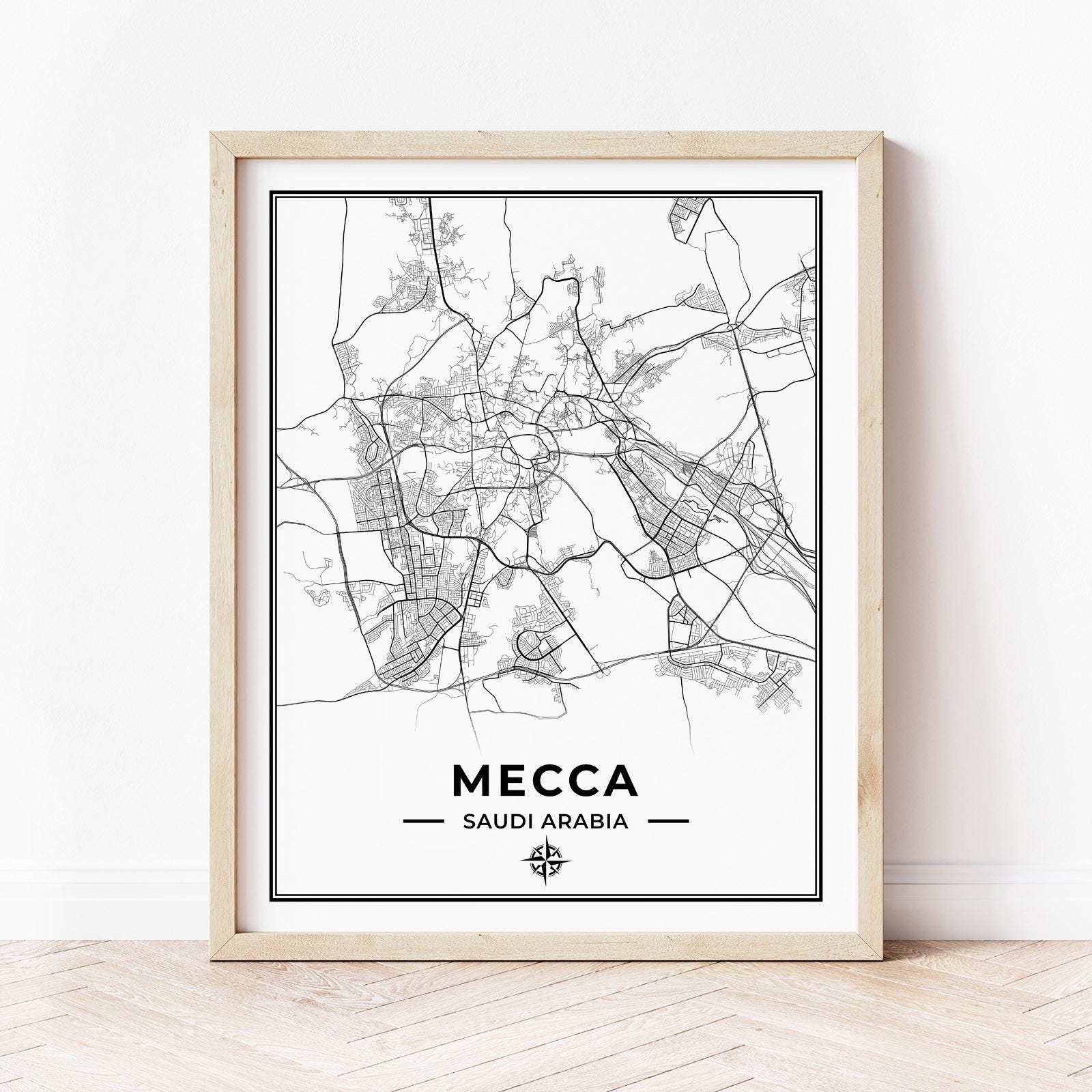 Meka Map Mecca Map Print | Map of Mecca Saudi Arabia | Digital Download - Etsy