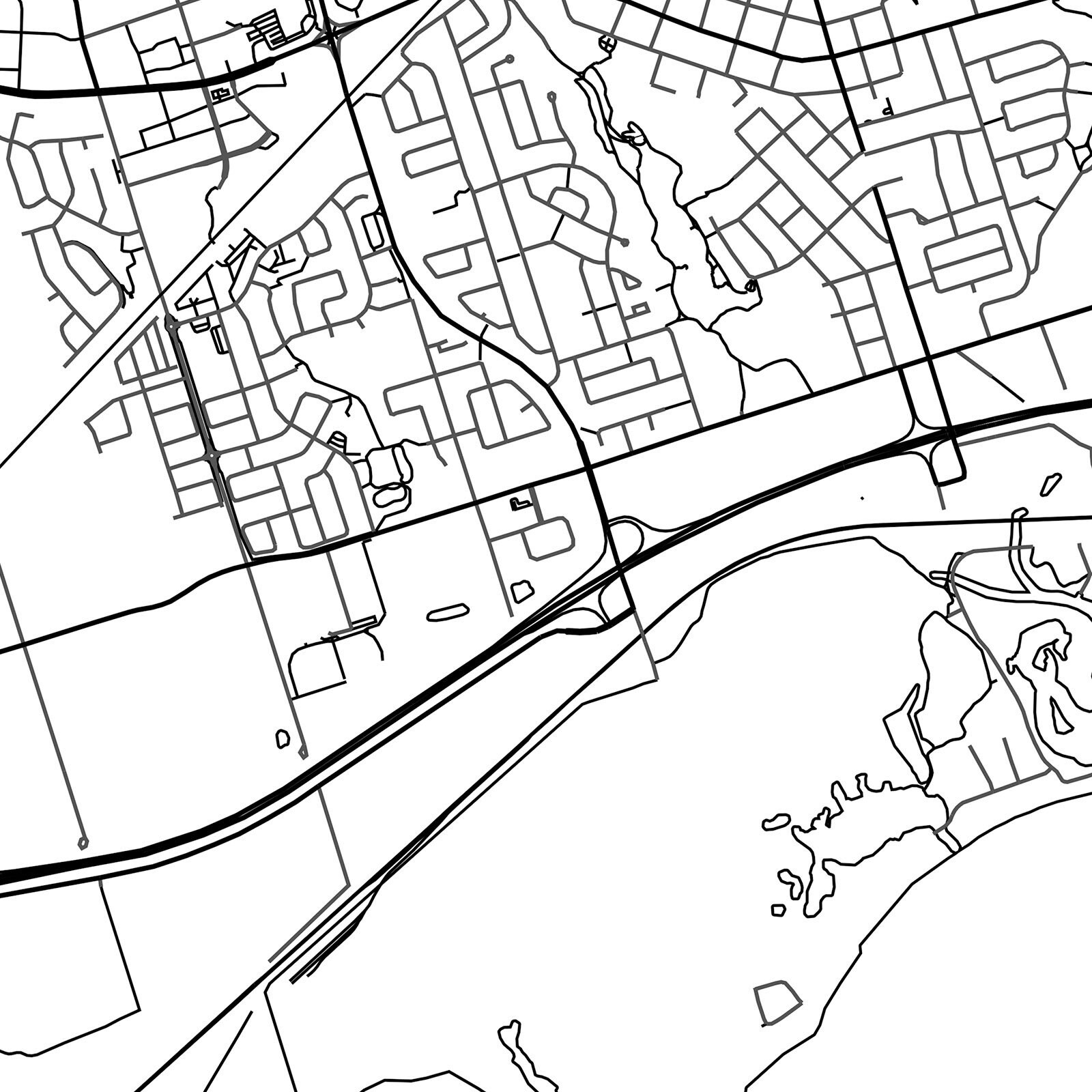 Bowmanville Map Print Black & White Map of Bowmanville Etsy