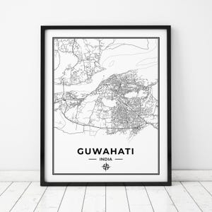 Guwahati Map Print | Map of Guwahati India | Digital Download
