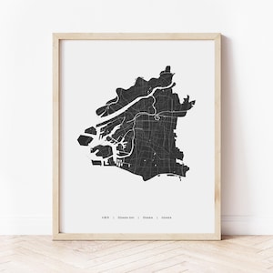 Osaka Map Print | Map of Osaka Japan | Digital Download