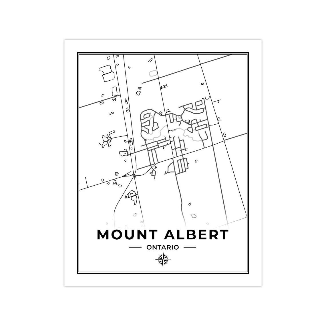Mount Albert Map Print Map of Mount Albert Ontario Black & Etsy