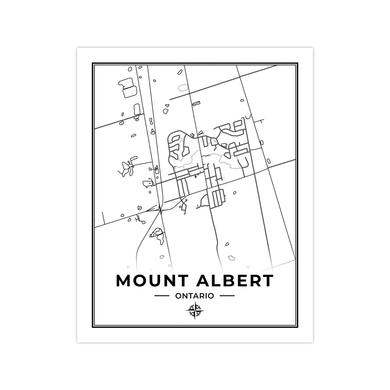 Mount Albert Map Print Map of Mount Albert Ontario Black & Etsy