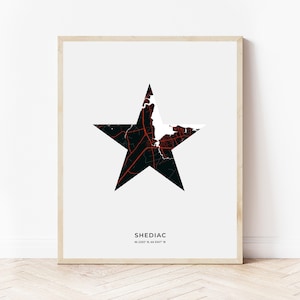 Shediac Acadian Sterndruck | Landkarte Shediac New Brunswick | Digitaler Download