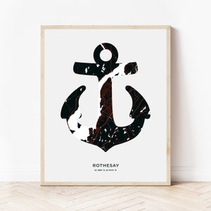 Rothesay Anker Druck | Karte von Rothesay New Brunswick | Digitaler Download