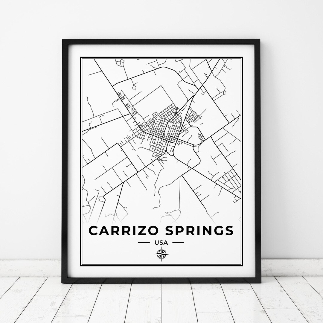 Carrizo Springs Map Print | Map of Carrizo Springs Texas | Digital ...