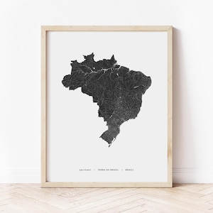 Brazil Map Print | Map of Brazil | Digital Download