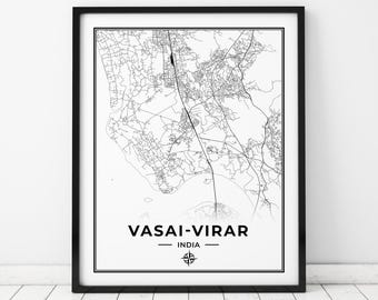 Vasai Map Print | Map of Vasai India | Digital Download