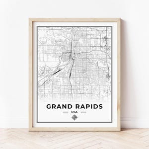 Stampa mappa Grand Rapids / Mappa di Grand Rapids Michigan / Download digitale