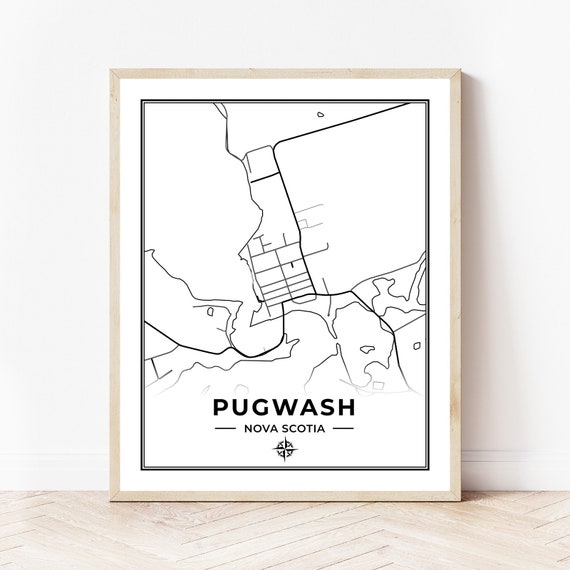Pugwash Nova Scotia Map Pugwash Map Print Map Of Pugwash Nova Scotia Black & White | Etsy